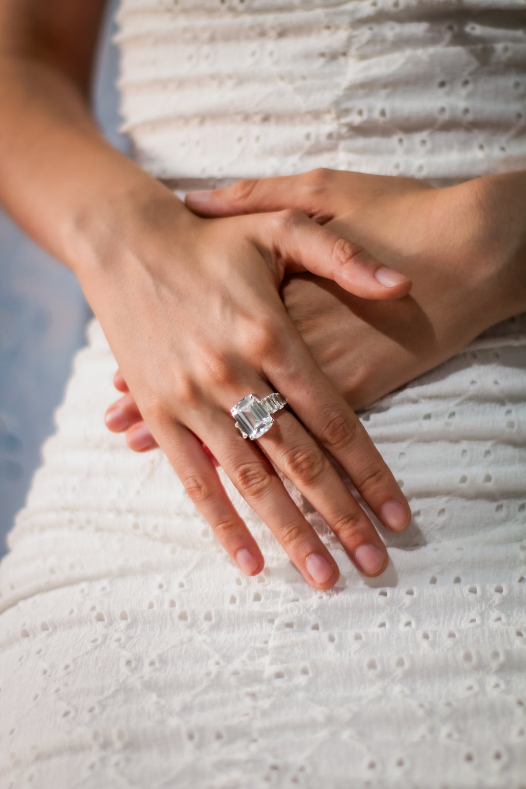 SILVER AND CUBIC ZIRCONIA RING