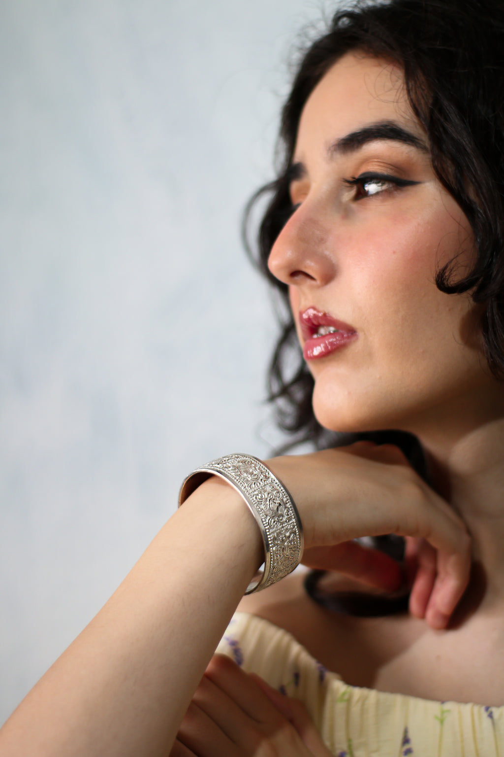BRAZALETE FLORAL DE PLATA