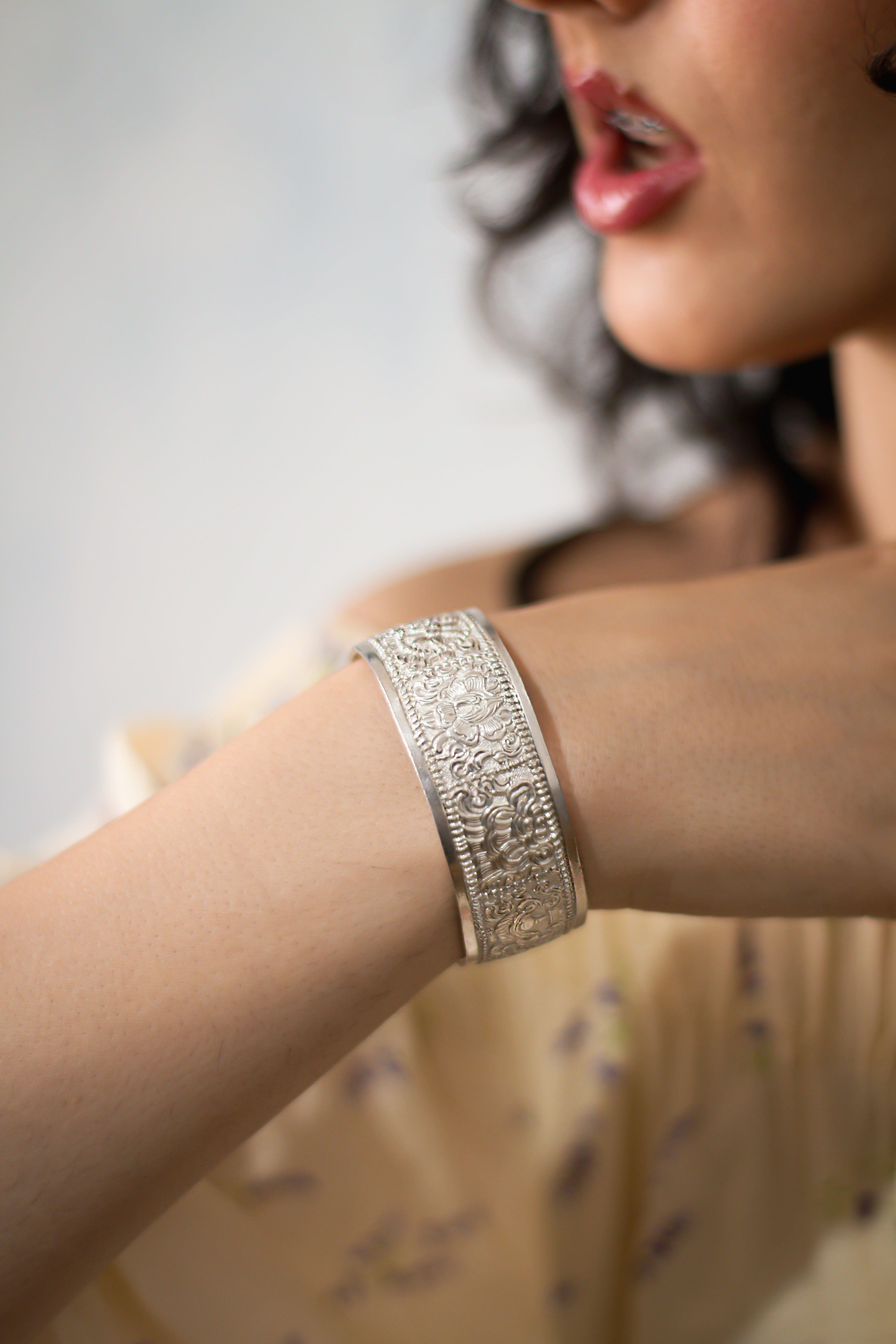 BRAZALETE FLORAL DE PLATA