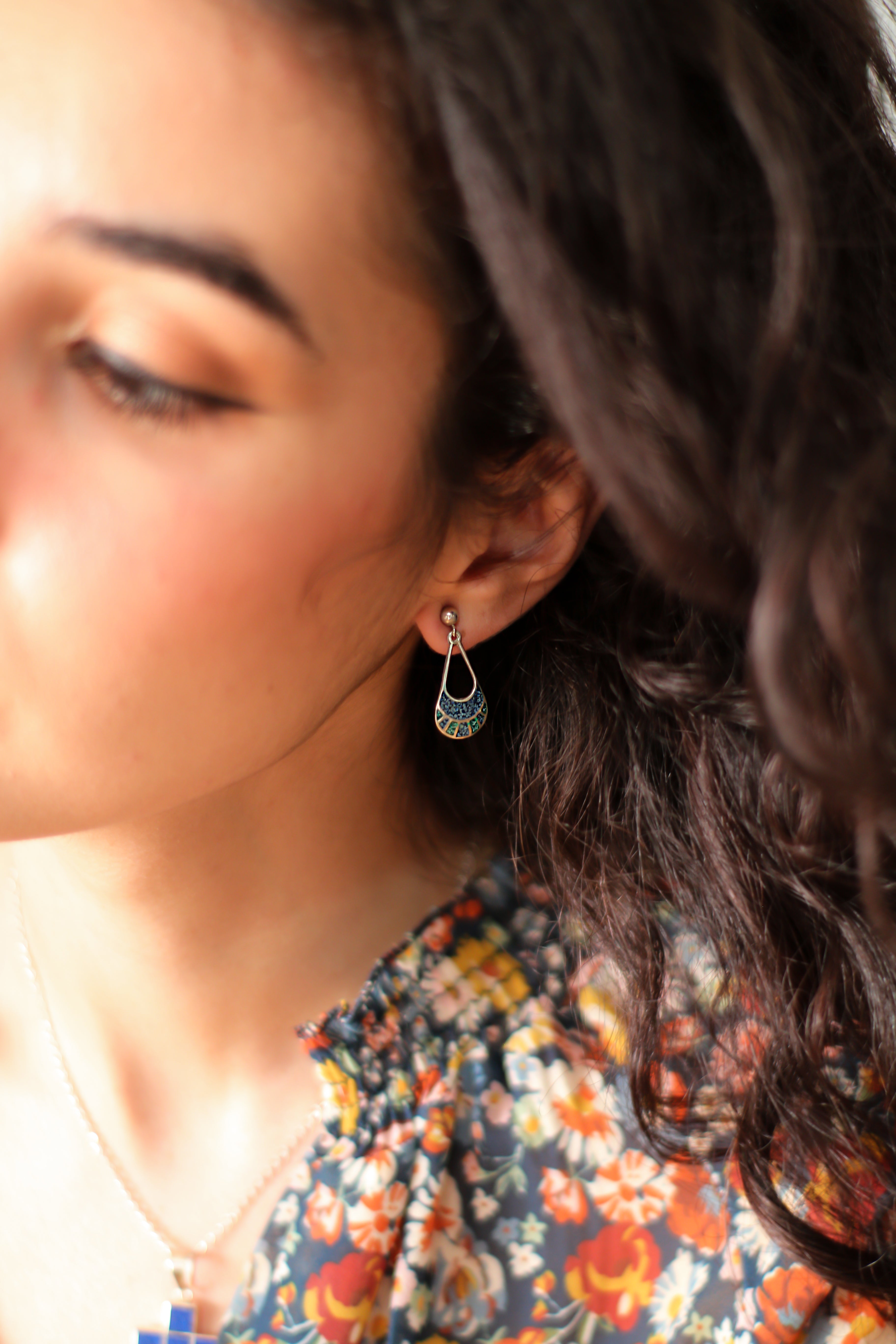 PENDIENTES DE PLATA ESMALTADOS