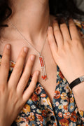 STERLING SILVER PENDANT WITH MOVABLE CORAL