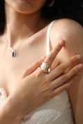 STERLING SILVER RING WITH PEARL