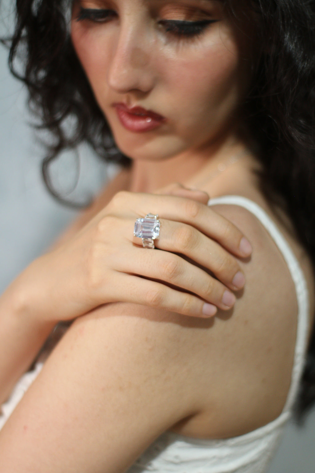 SILVER AND CUBIC ZIRCONIA RING